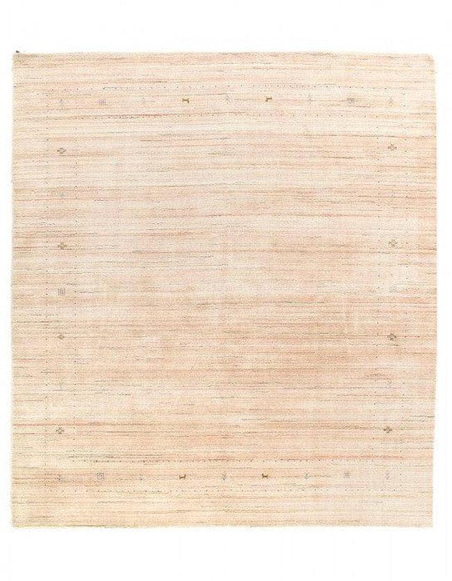 Canvello Beige color Hand knotted Modern Gabbeh Rug - 8'5" X 9'8"