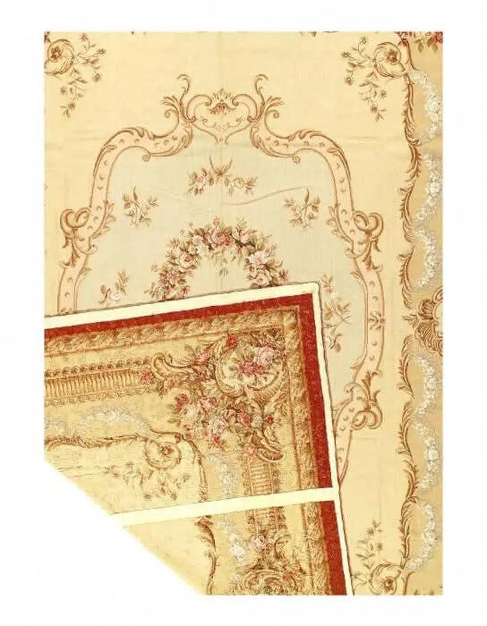 Canvello Beige Fine Hand Knotted Abusson Rug - 8'11'' X 12'1''