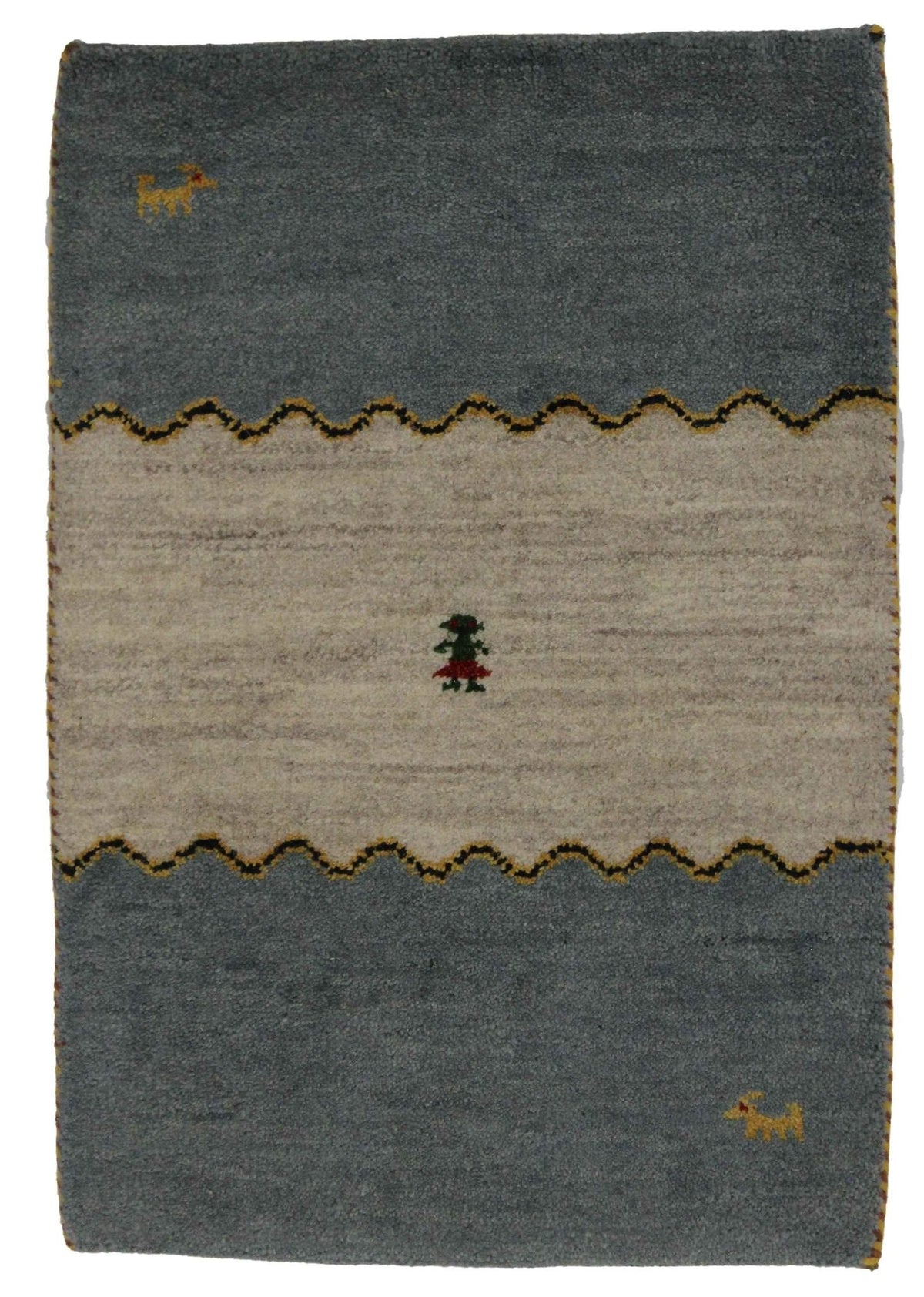 Canvello Hand Made Modern All Over Indo Gabbeh Rug - 2'1'' X 3'0''