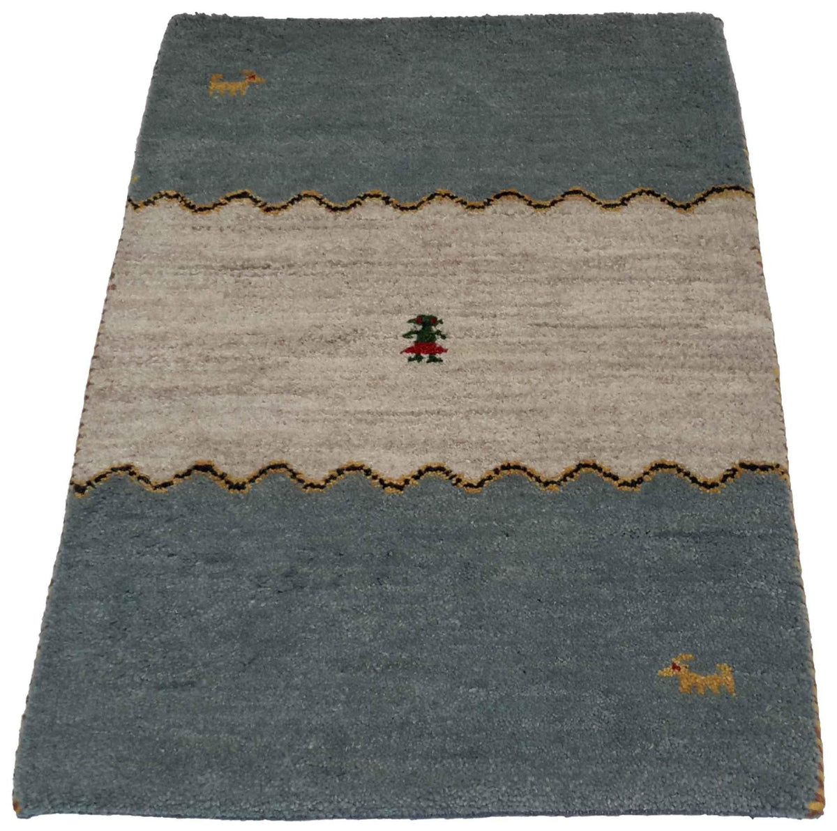 Canvello Hand Made Modern All Over Indo Gabbeh Rug - 2'1'' X 3'0''