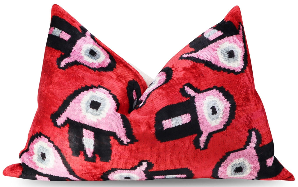 Canvello Luxury Decorative Red Pink Black Throw Pillow | 16 x 24 in (40 x 60 cm)