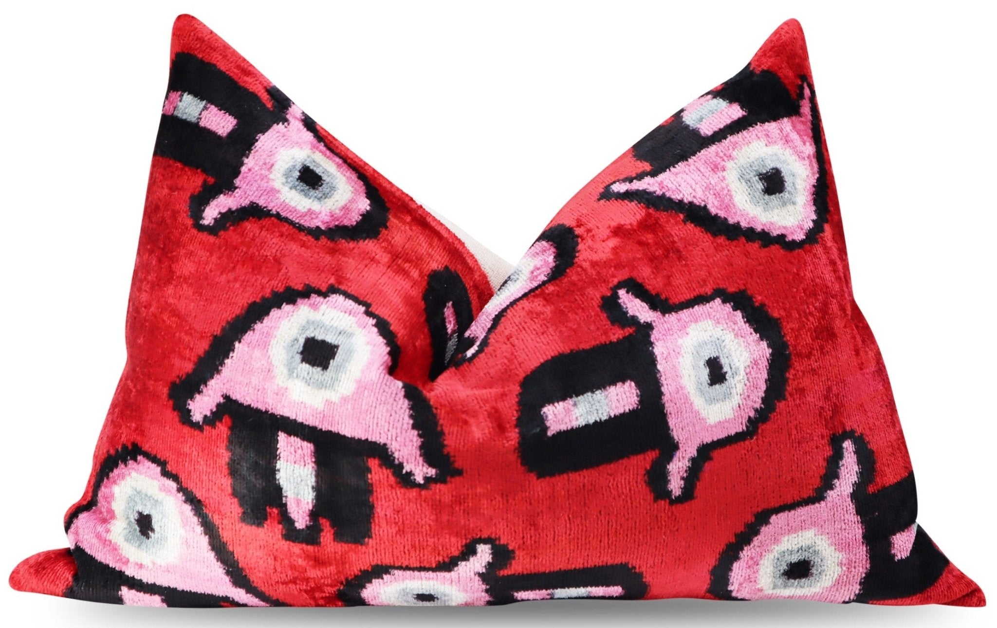 Canvello Luxury Decorative Red Pink Black Throw Pillow | 16 x 24 in (40 x 60 cm)