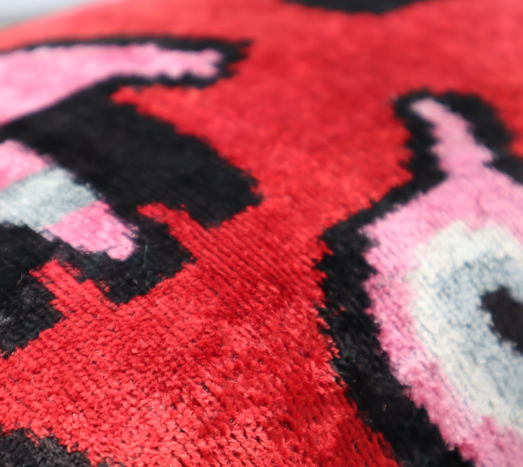 Canvello Luxury Decorative Red Pink Black Throw Pillow | 16 x 24 in (40 x 60 cm)