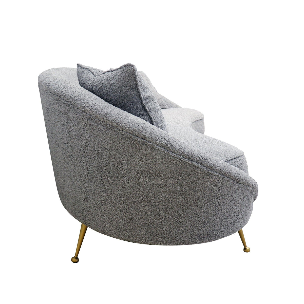 Canvello Textured Fabric Curved Sofa, Grey