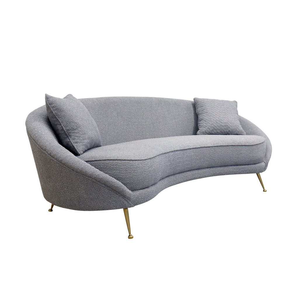Canvello Textured Fabric Curved Sofa, Grey
