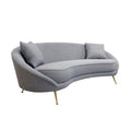 Canvello Textured Fabric Curved Sofa, Grey
