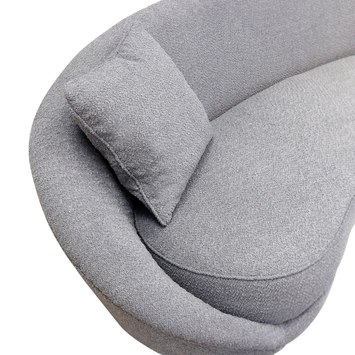 Canvello Textured Fabric Curved Sofa, Grey