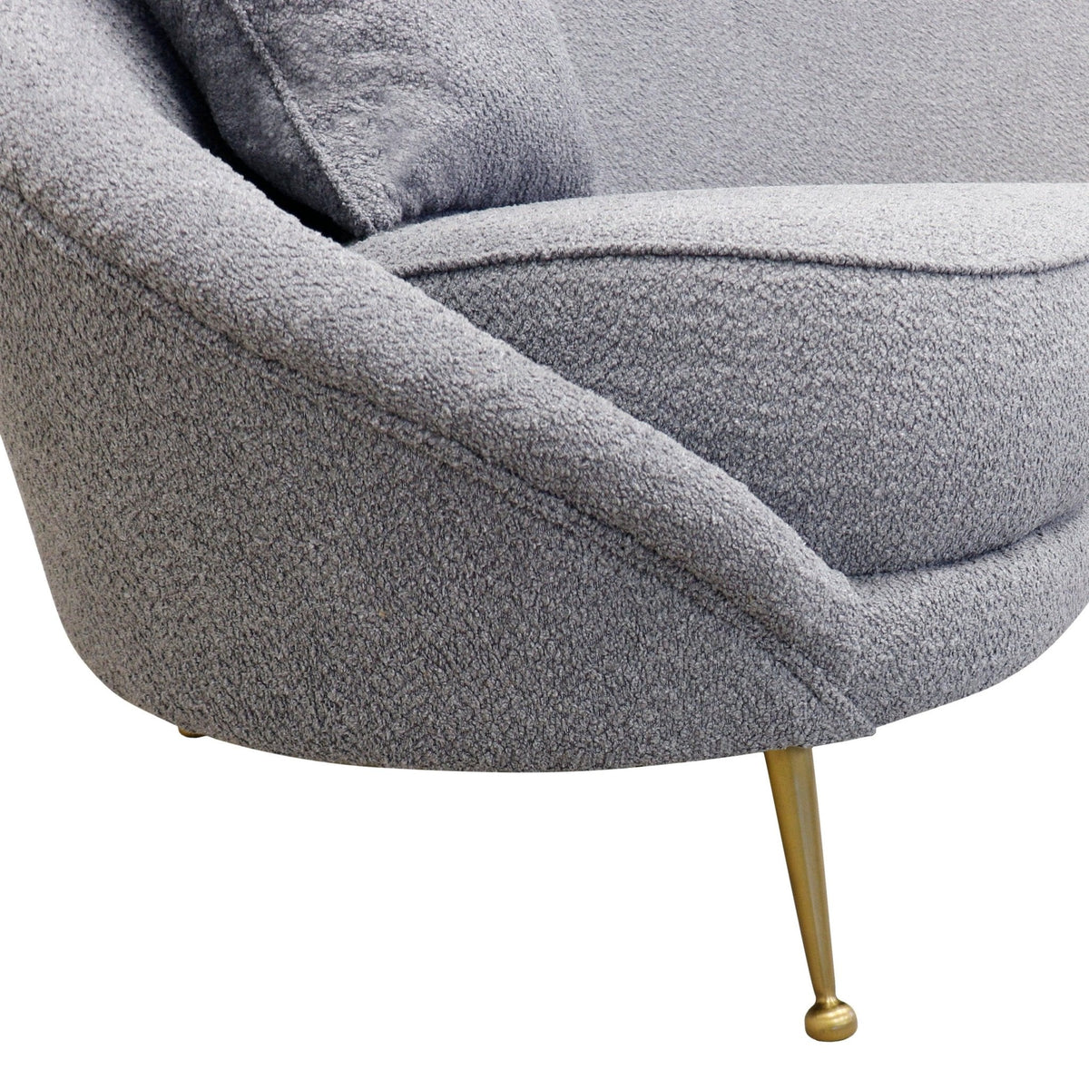 Canvello Textured Fabric Curved Sofa, Grey
