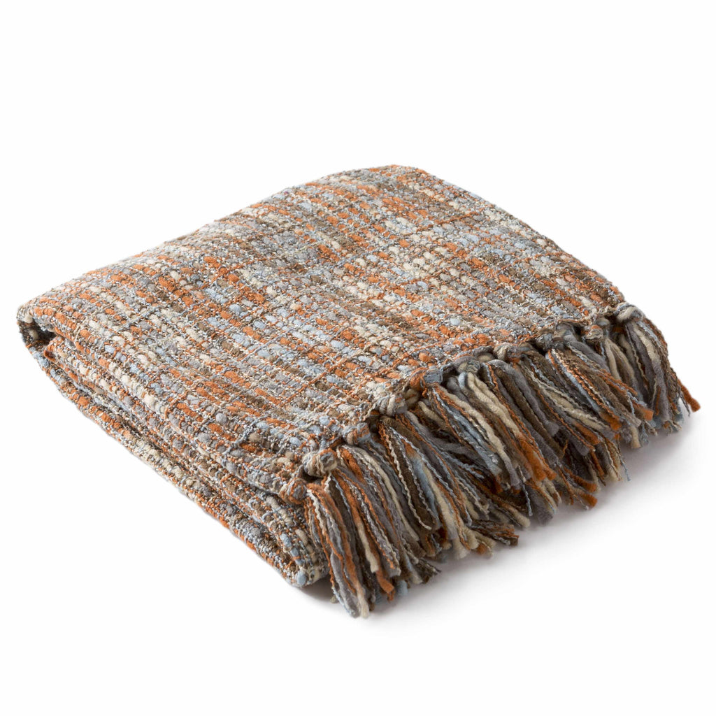 Changling Burnt Orange Throw Blanket