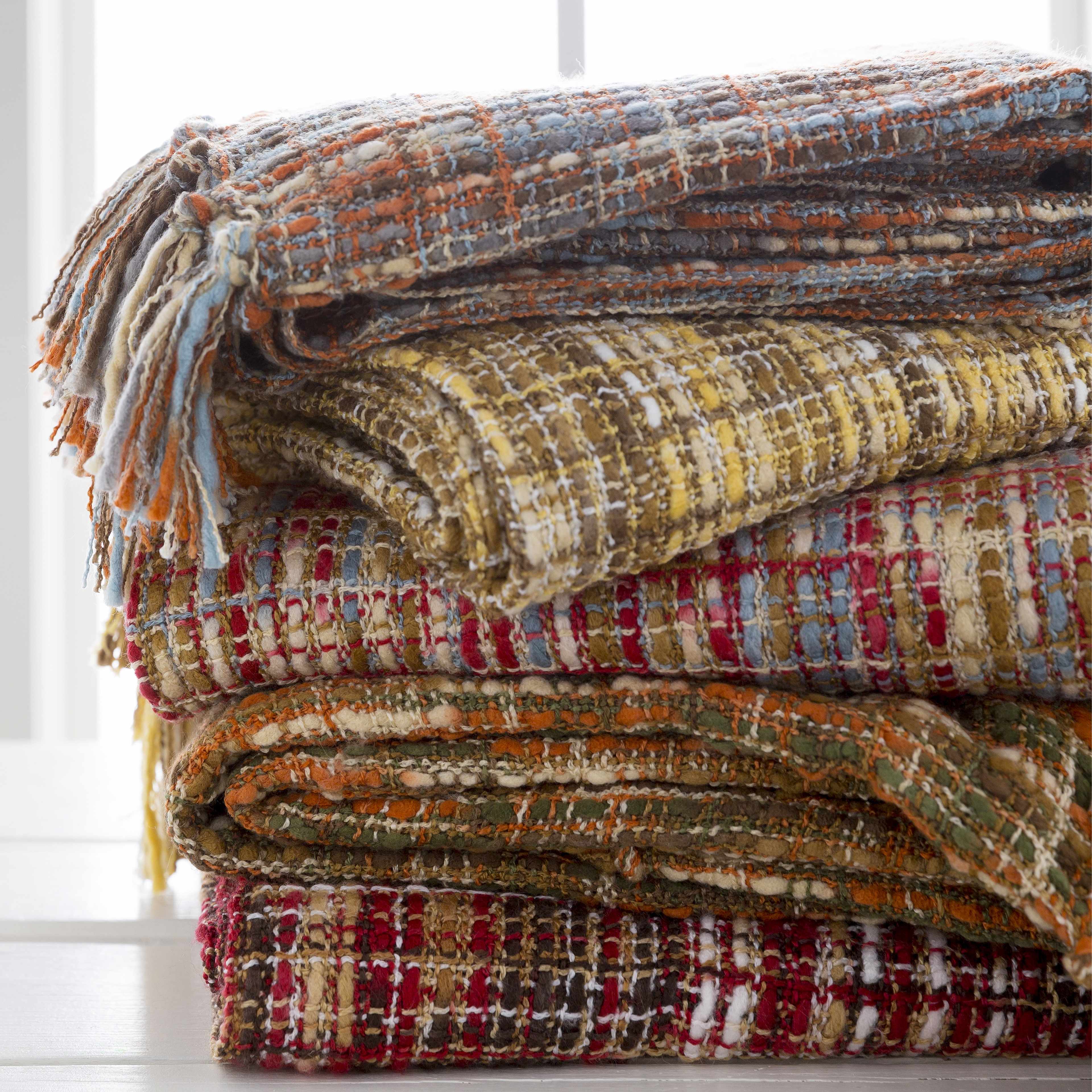 Changling Burnt Orange Throw Blanket
