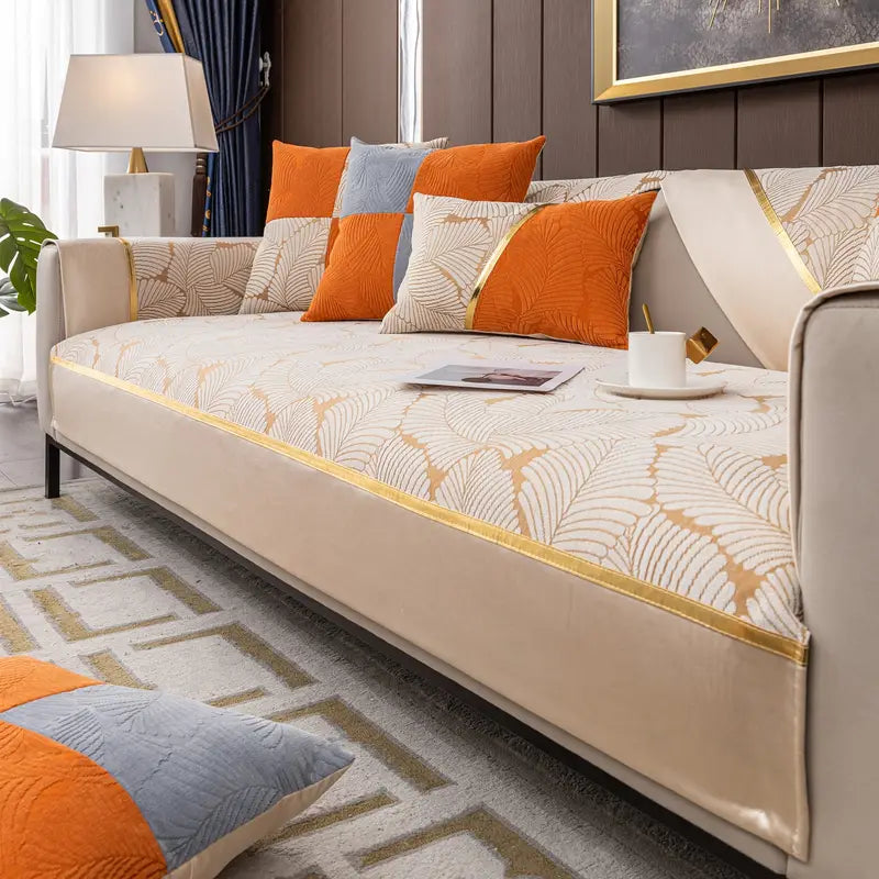 Stylish Banana Leaf Chenille Sofa Cover for Transformation