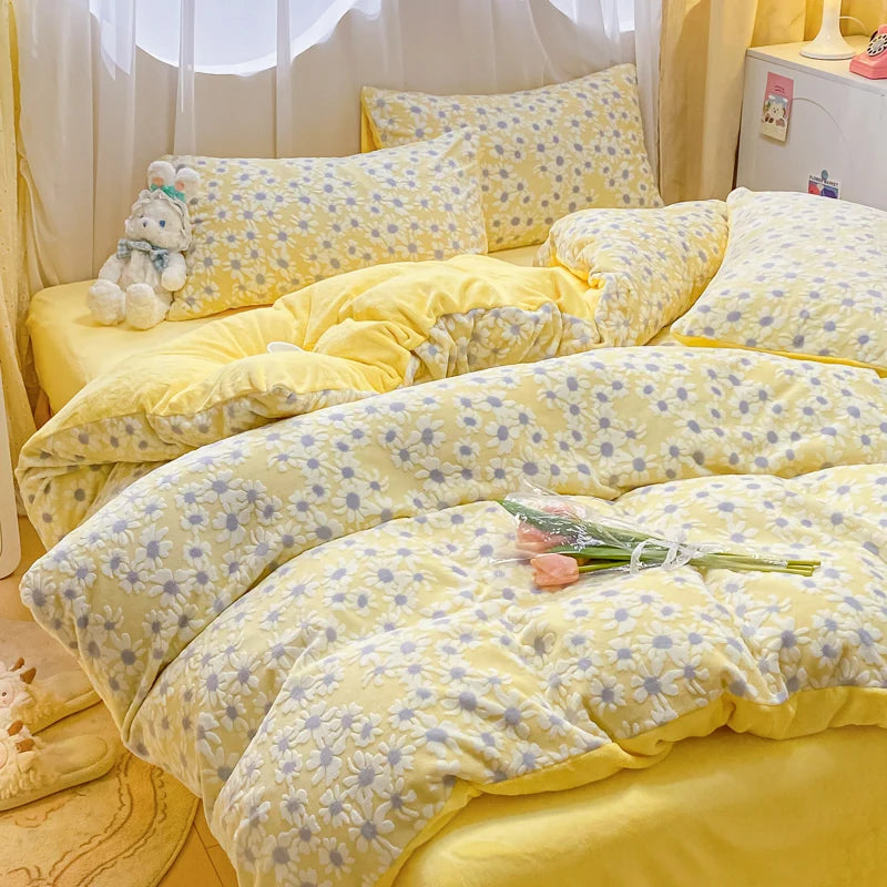 1pc Thicken Winter Super Warm Duvet Cover For Double Bed 3D Carving Milk Velvet Comforter Cover Queen funda nordica cama 150