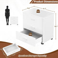 3 Drawer Wooden Closet Organizer Box, Stackable Storage Drawers Cabinet For Bedroom Wardrobe Organization, Multifunctional Bedside Nightstand End Table, Modern Home Furniture, White, Set Of 2