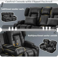 Loveseat Recliner Sofa, Manual Reclining Loveseat Sofa with FlipDown Console, Home Theater RV Recliner Couch with Cup Holders a