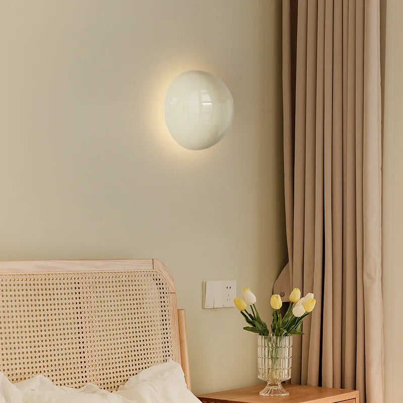 Minimalist Bauhaus Small Iron Wall Lamps White Red Light Modern Wall Mounted Living Room Study Bedroom Bedside Lights
