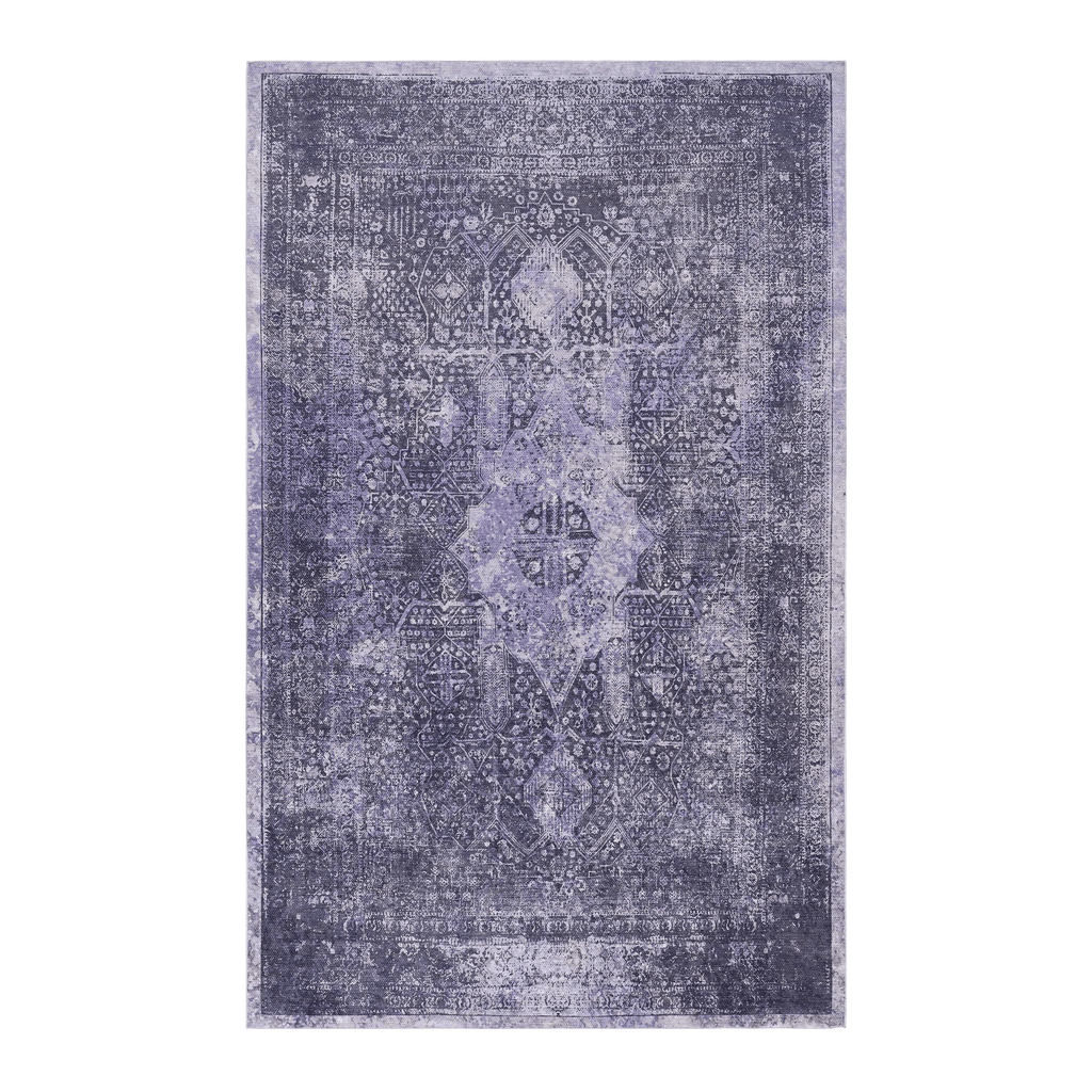 Naar Maval Collection Anthracite Oriental Washable Area Rug