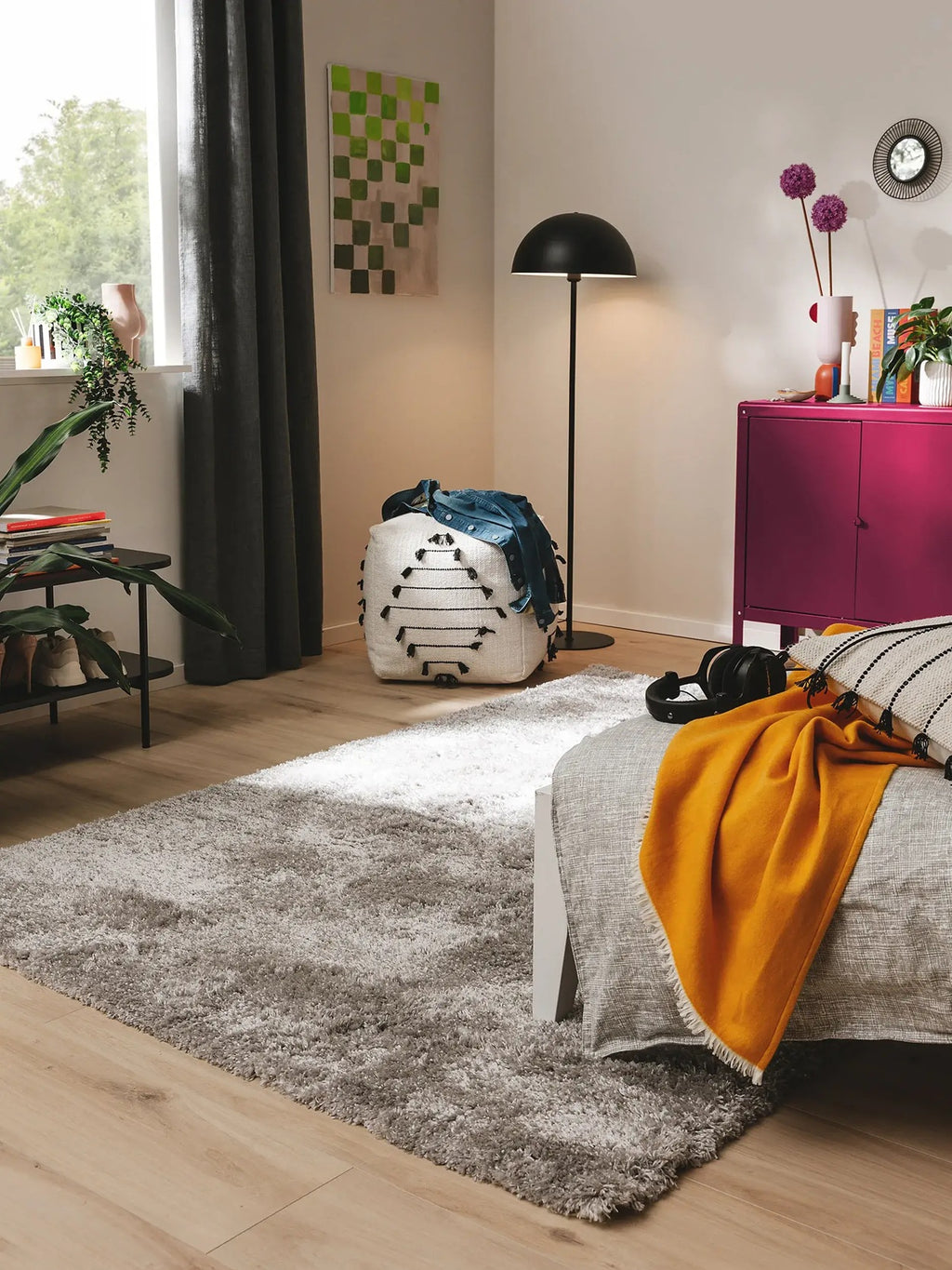 Naar Merino Collection Gray Shaggy Rug