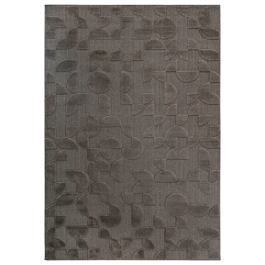 Naar Step Collection Brown Geometric Area Rug