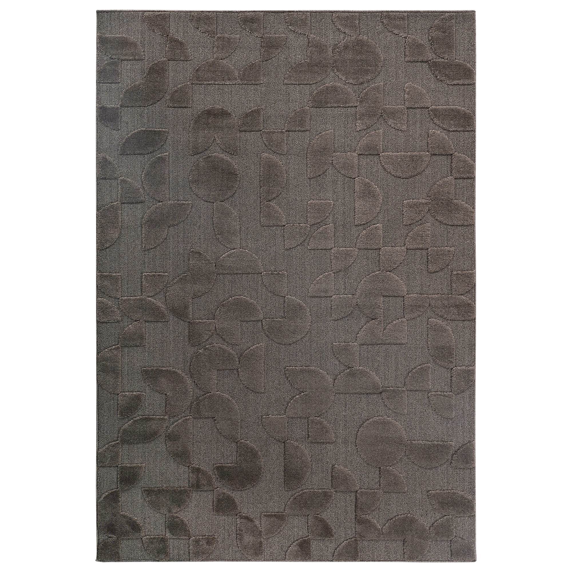 Naar Step Collection Brown Geometric Area Rug