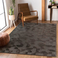 Naar Step Collection Brown Geometric Area Rug