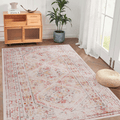 Naar Maval Collection Beige Oriental Washable Area Rug