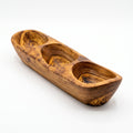 Olive Wood 3-Compartment Centerpiece Serving Tray