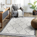 Naar Step Collection Cream/Anthracite Moroccan Area Rug