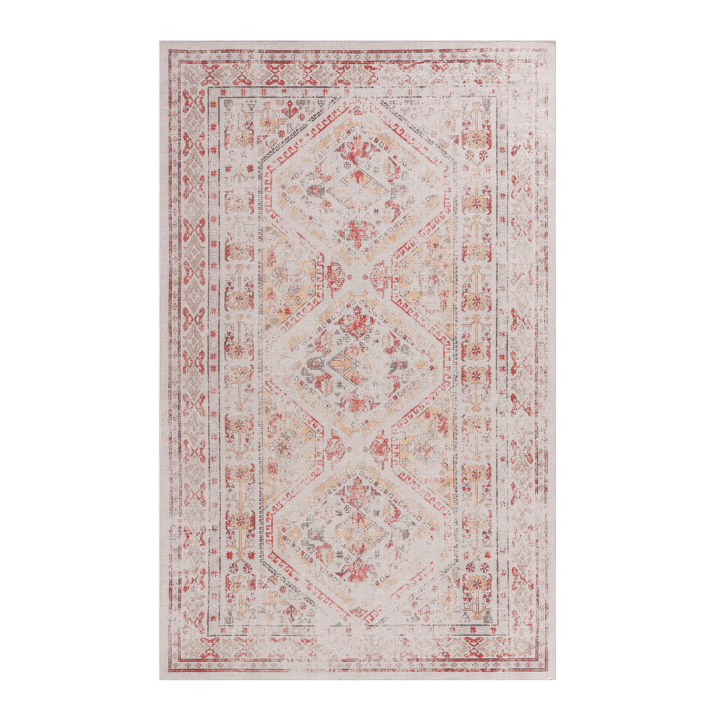 Naar Maval Collection Beige Oriental Washable Area Rug