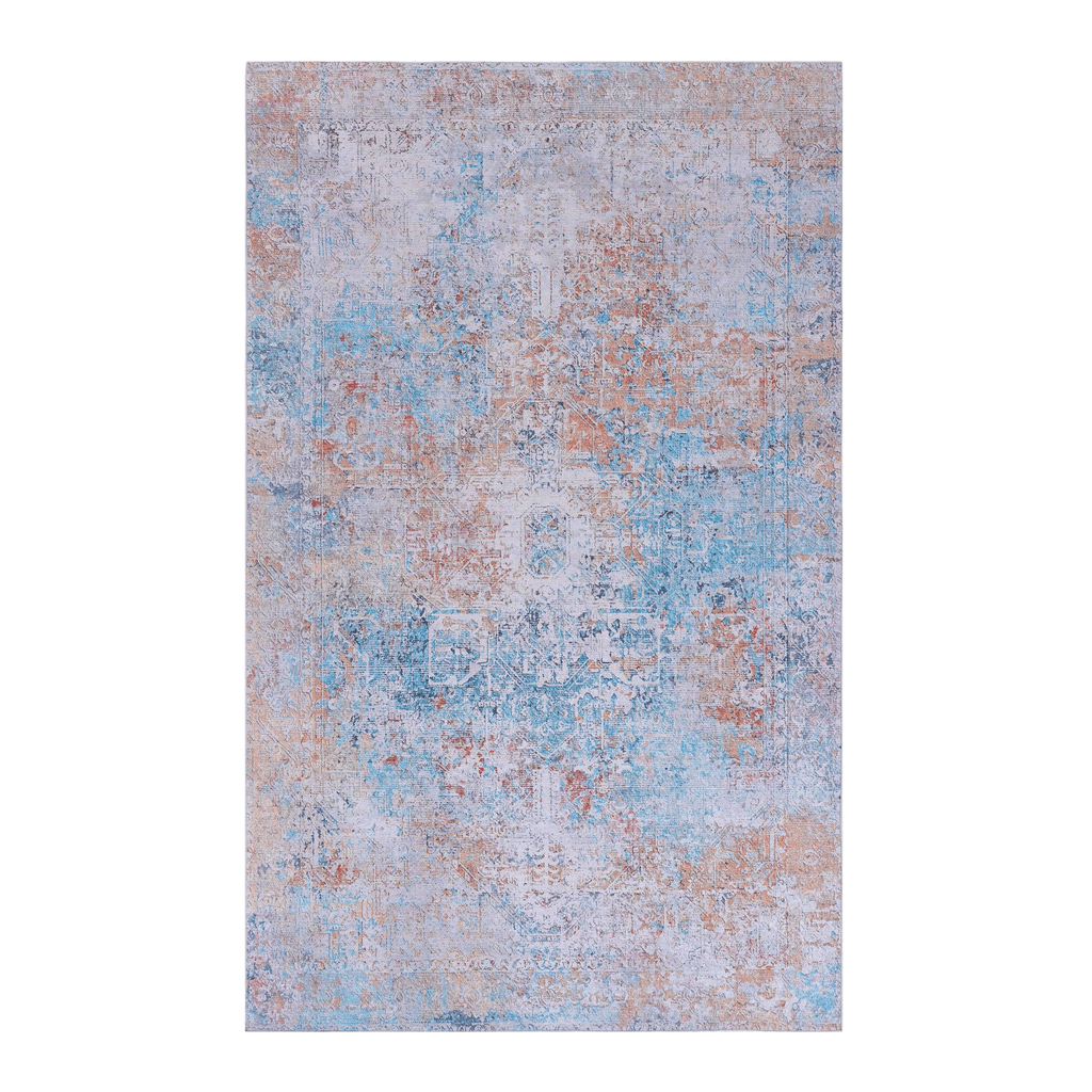 Naar Maval Collection Yellow/Cream Oriental Washable Area Rug