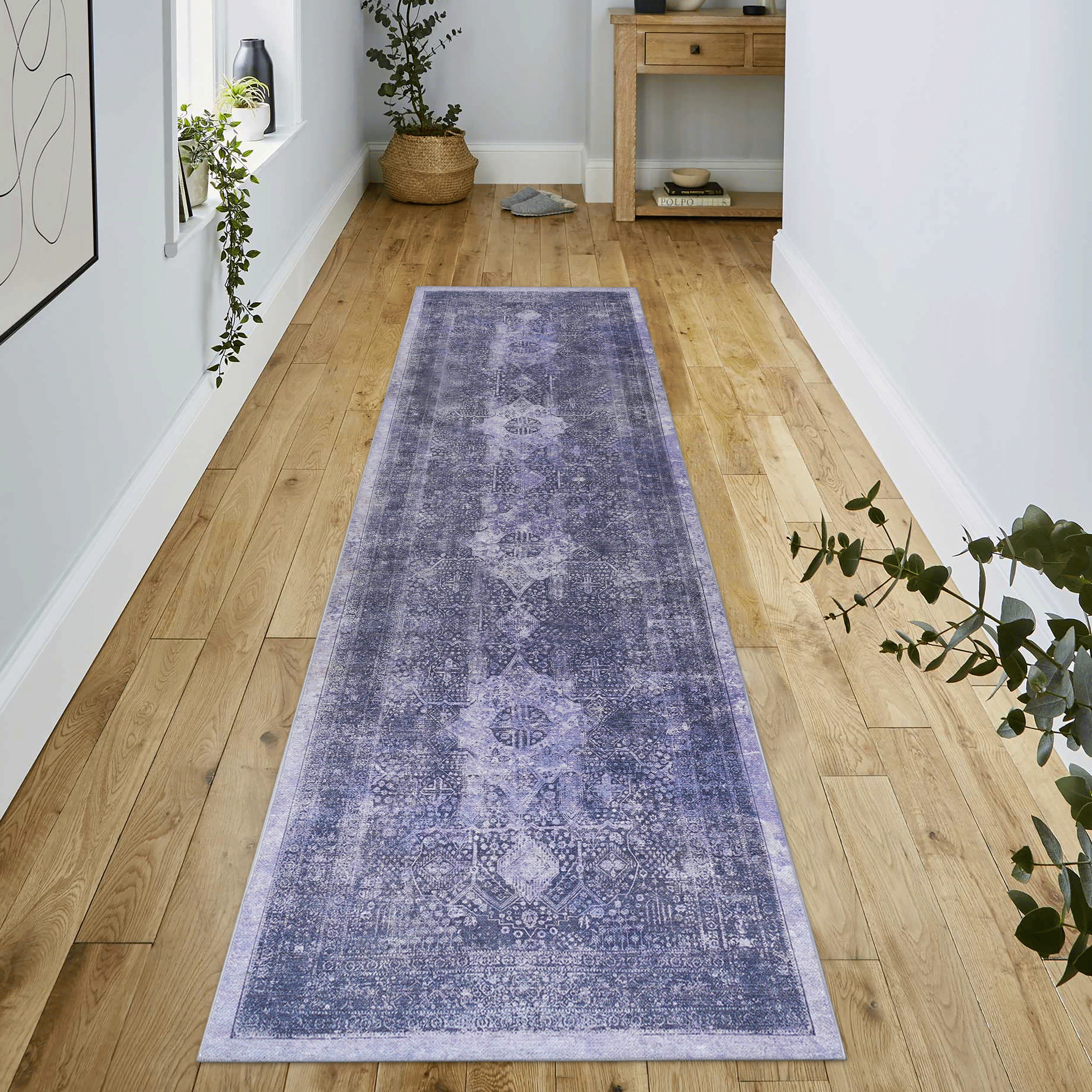 Naar Maval Collection Anthracite Oriental Washable Area Rug