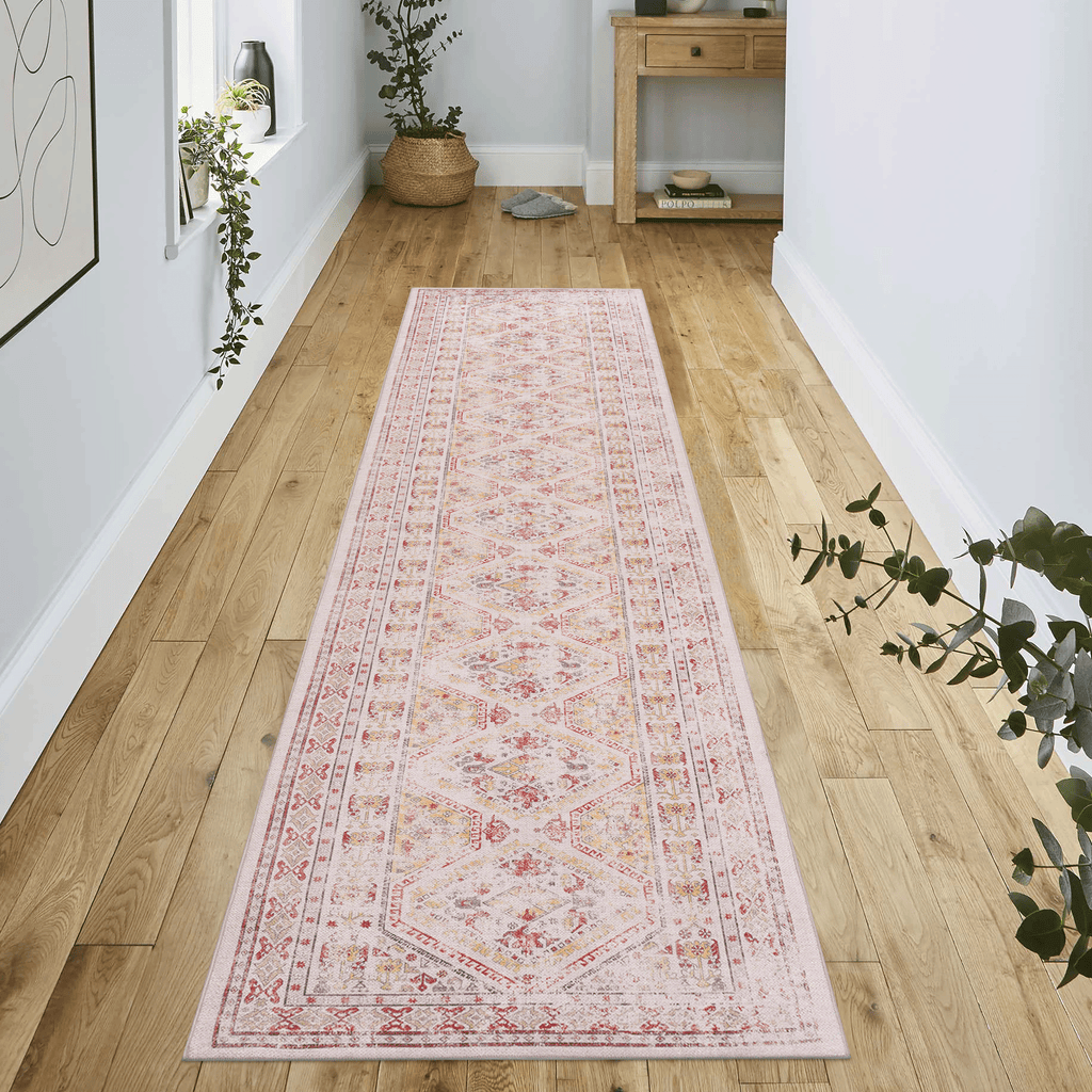 Naar Maval Collection Beige Oriental Washable Area Rug