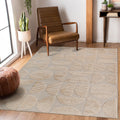 Naar Step Collection Beige Geometric Area Rug