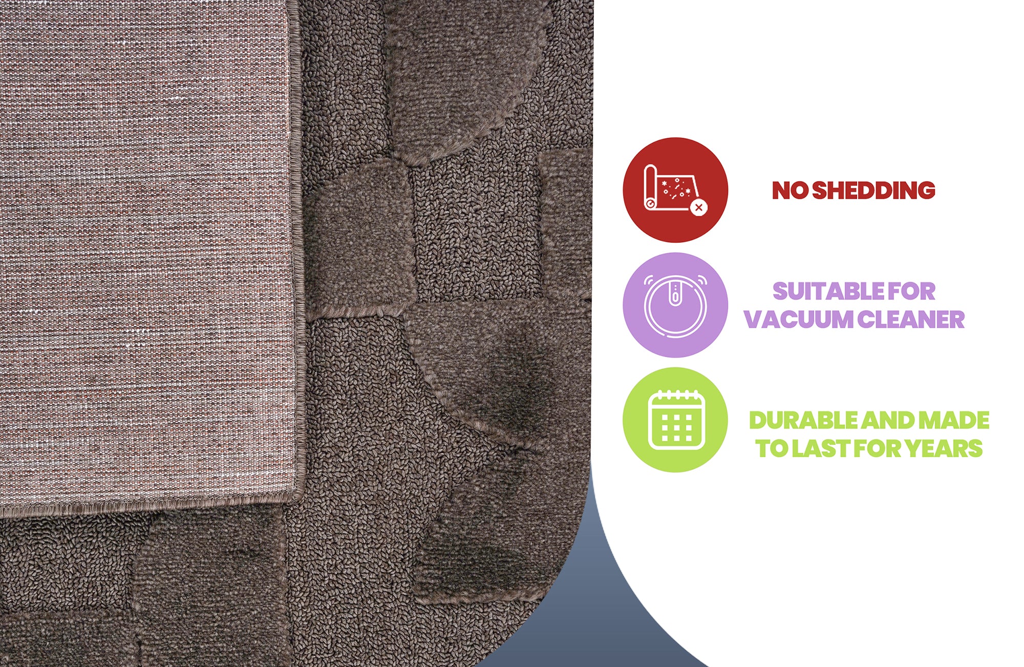 Naar Step Collection Brown Geometric Area Rug