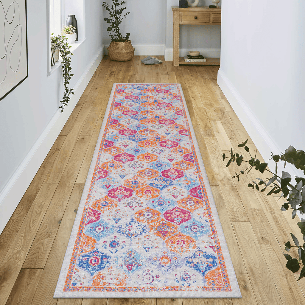 Naar Maval Collection Cream Oriental Washable Area Rug