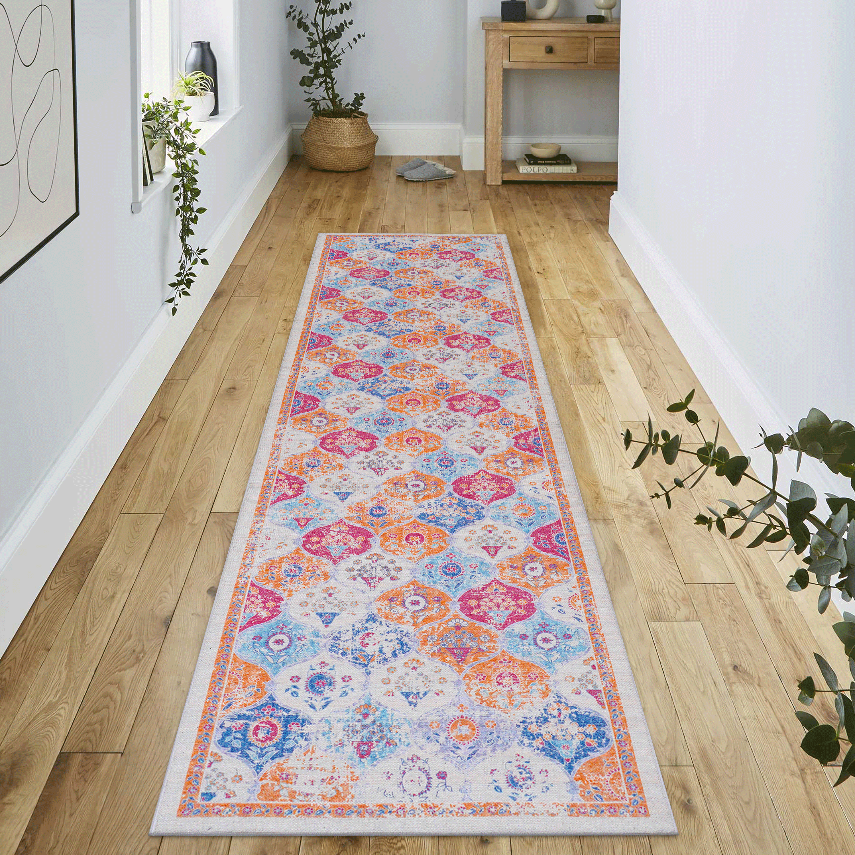 Naar Maval Collection Cream Oriental Washable Area Rug