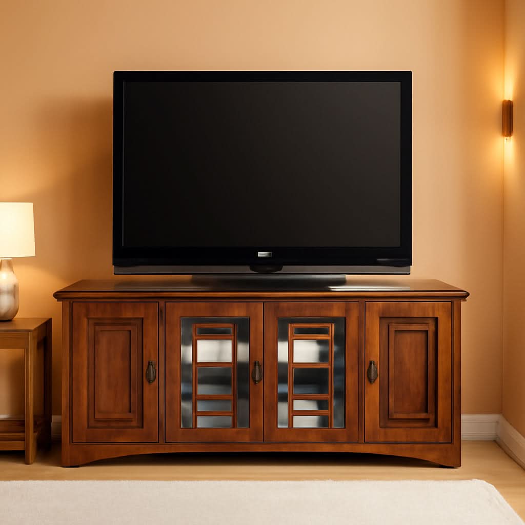 Solid North American Hardwood Television Console 65 Inch