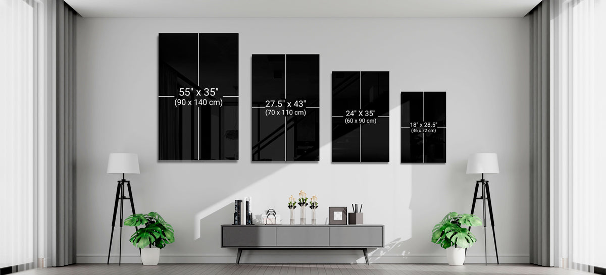 Steel Blue Gold Ink Glass Wall Art