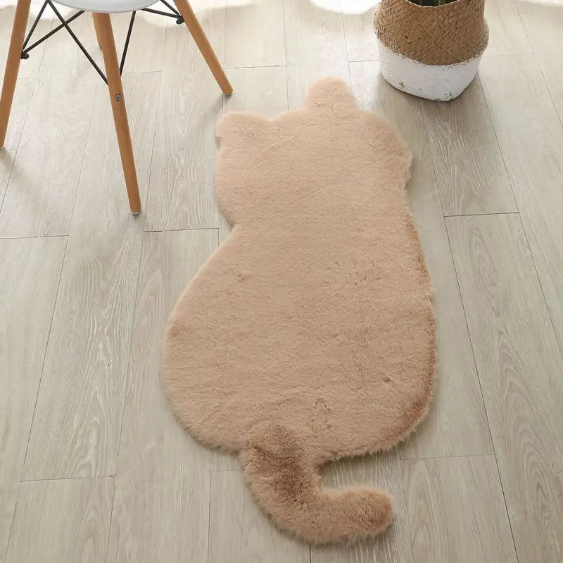 Animal Design Khaki Soft Bear Shaped Fluffy Rug