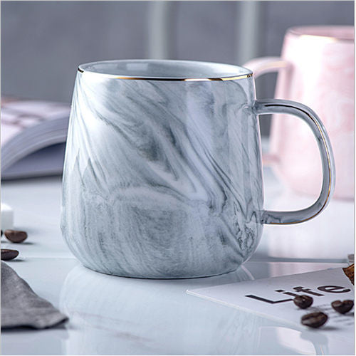 Creative Pink Marble Ceramic Coffee Mug for Lovers