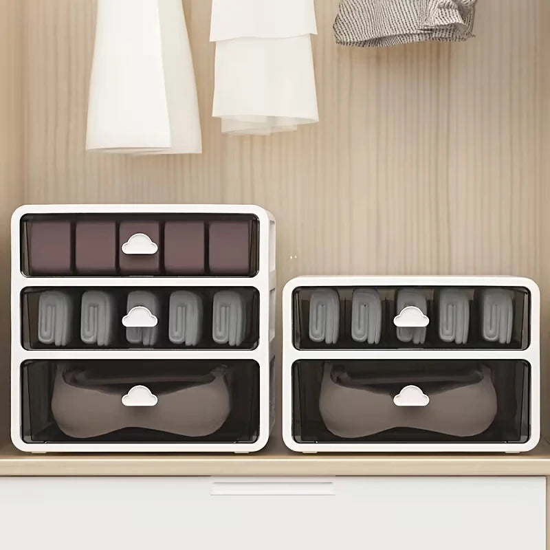 Multi-layer Storage Cabinet,Neatly Arranged Closet Divider,Multilayer Drawer Storage Box, Kitchen Shelf, Sock Underwear Divider Organizer, Plastic Wardrobe & Cosmetic Desktop Storage Cabinet for Home Organization, Storage Drawer Units