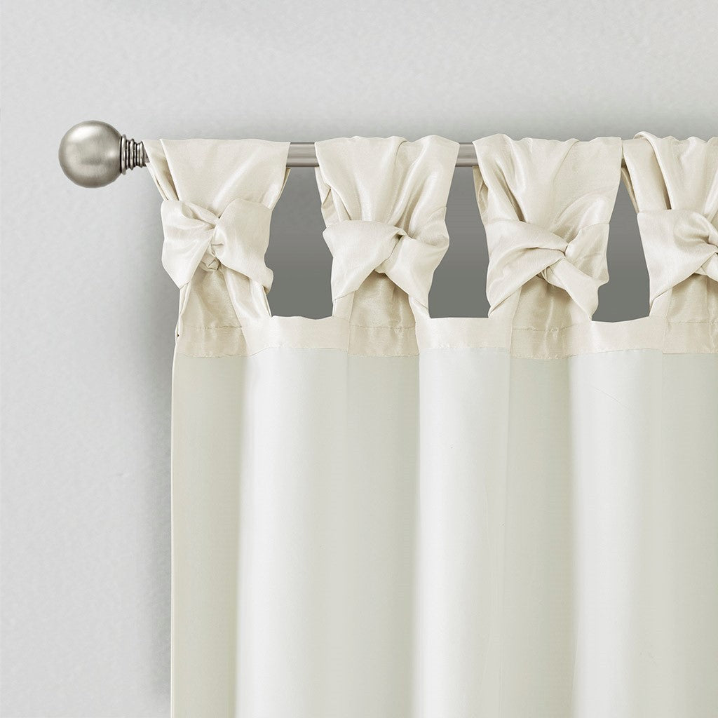 Twist Tab Lined Window Curtain Panel White 50x108