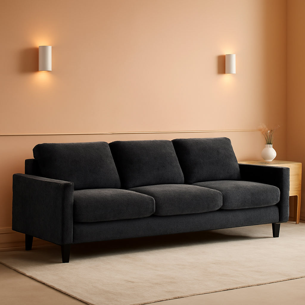 Grey Chenille 74.8 Inch Luxurious Contemporary Sofa