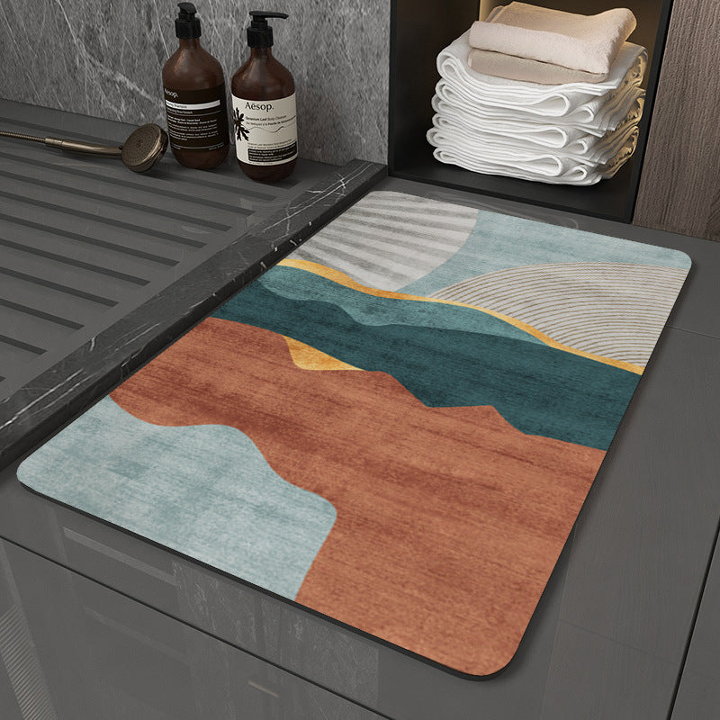 Retro Non-Slip Bath Mat with Quick-Dry Technology