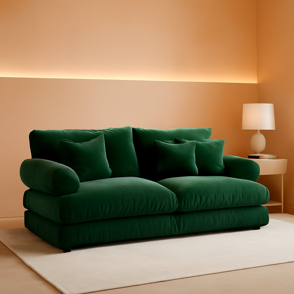 Green Chenille Modular Sectional Sofa Ultra Comfort