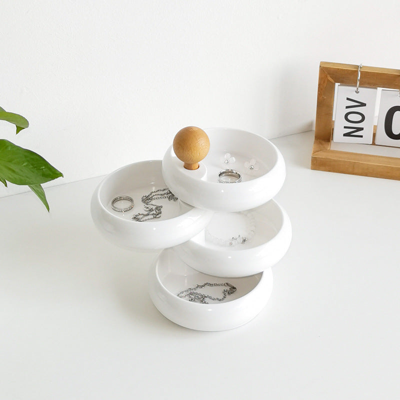 Creative Wooden Jewelry Organizer - Multi-layer Rotating Box