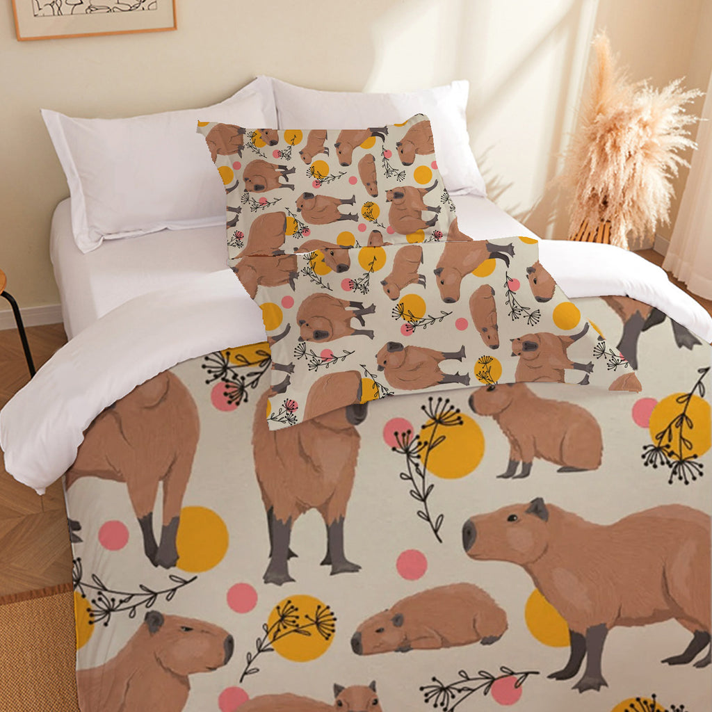 Animal Cartoon Digital Print Bedding Set for Two