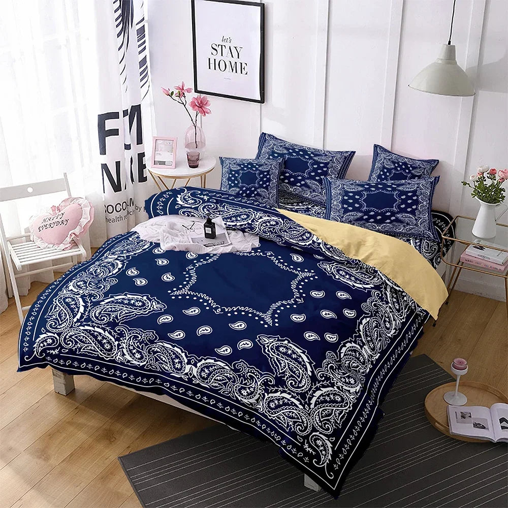 Bohemian Mandala Print Datura Bedding Set - Microfiber Comforter Cover with Super Comfortable Duvet & Pillowcases Included