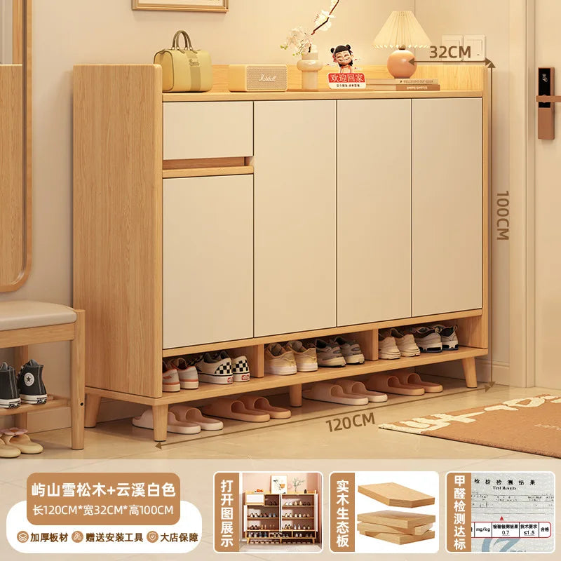 HYS solid wood shoe cabinet, entrance cabinet, new indoor locker at the entrance of the home
