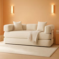 78Inch Convertible Sleeper Sofa Bed Beige Upholstery