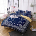 Bohemian Mandala Print Datura Bedding Set - Microfiber Comforter Cover with Super Comfortable Duvet & Pillowcases Included